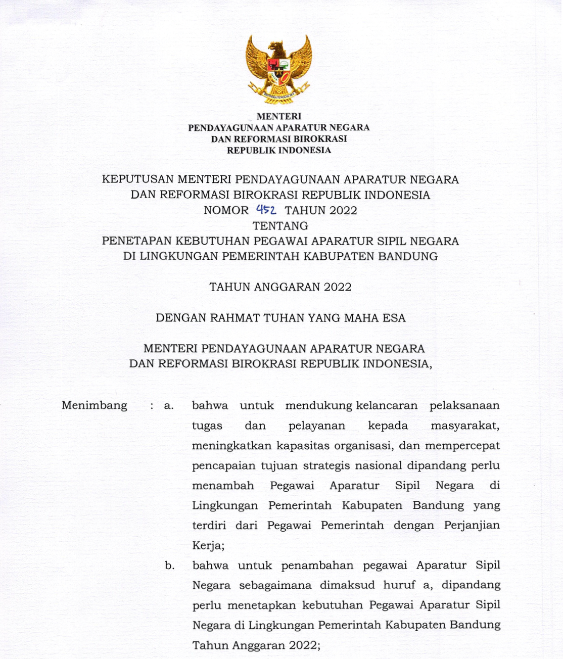 Formasi Resmi PPPK 2022 Kabupaten Bandung